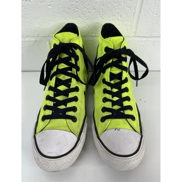 Converse High-Top Sneakers Neon Green and Black Men's Size 7 - Picture 3 of 9
